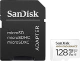 SanDisk 128GB High Endurance Video MicroSDXC Card with Adapter for Dash Cam and Home Monitoring systems - C10, U3, V30, 4K UHD, Micro SD Card - SDSQQNR-128G-GN6IA