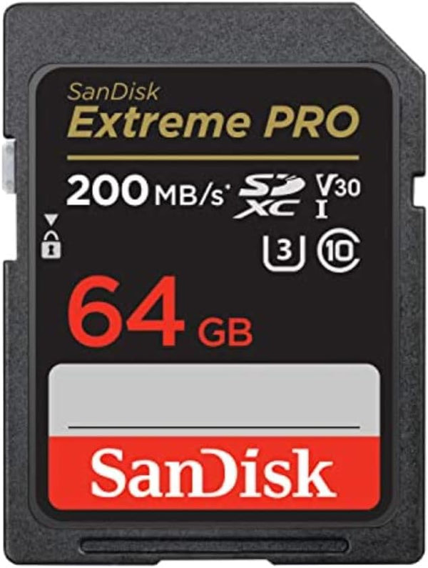 SanDisk 64GB Extreme PRO SDXC UHS-I Memory Card - C10, U3, V30, 4K UHD, SD Card - SDSDXXU-064G-GN4IN