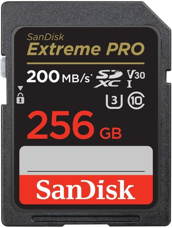 SanDisk 128GB Extreme PRO SDXC UHS-I Memory Card - C10, U3, V30, 4K UHD, SD Card - SDSDXXD-256G-GN4IN